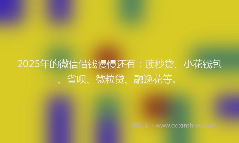 2025年的微信借钱慢慢还有：读秒贷、小花钱包、省呗、微粒贷、融逸花等。