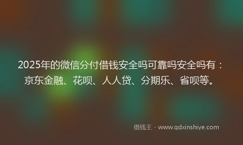 2025年的微信分付借钱安全吗可靠吗安全吗有：京东金融、花呗、人人贷、分期乐、省呗等。