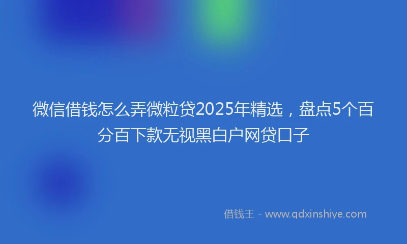微信借钱怎么弄微粒贷2025年精选，盘点5个百分百下款无视黑白户网贷口子