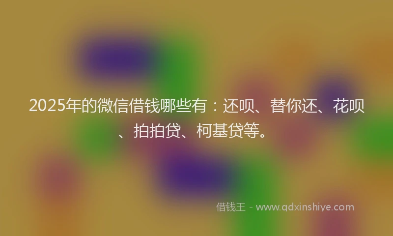 2025年的微信借钱哪些有：还呗、替你还、花呗、拍拍贷、柯基贷等。
