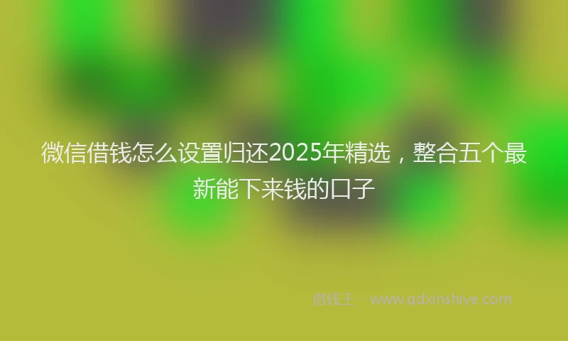 微信借钱怎么设置归还2025年精选，整合五个最新能下来钱的口子