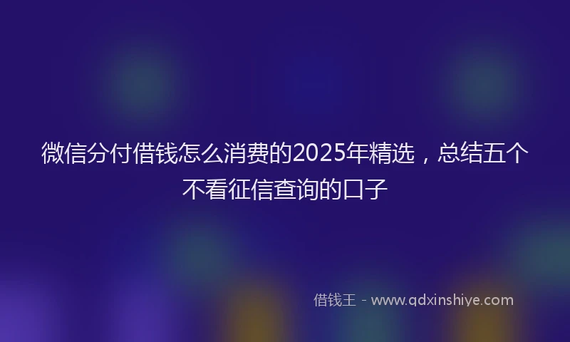 微信分付借钱怎么消费的2025年精选，总结五个不看征信查询的口子