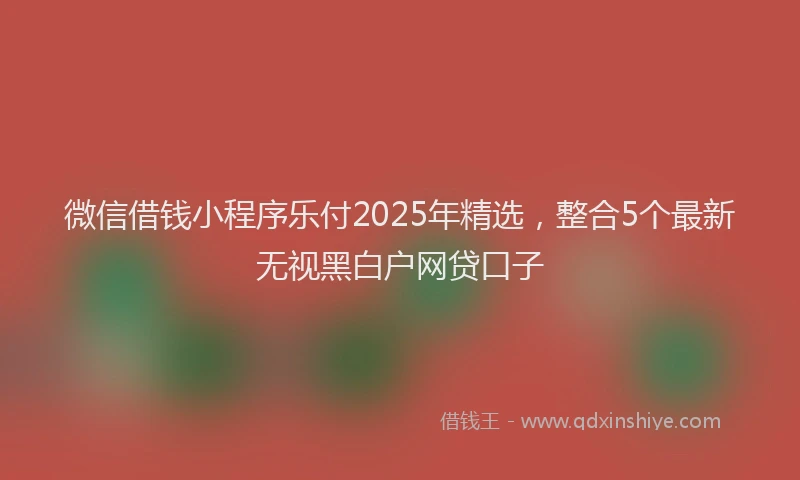 微信借钱小程序乐付2025年精选，整合5个最新无视黑白户网贷口子