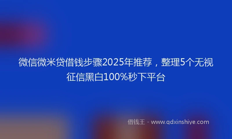 微信微米贷借钱步骤2025年推荐，整理5个无视征信黑白100%秒下平台