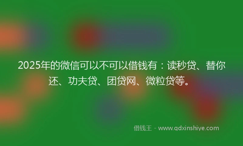 2025年的微信可以不可以借钱有：读秒贷、替你还、功夫贷、团贷网、微粒贷等。