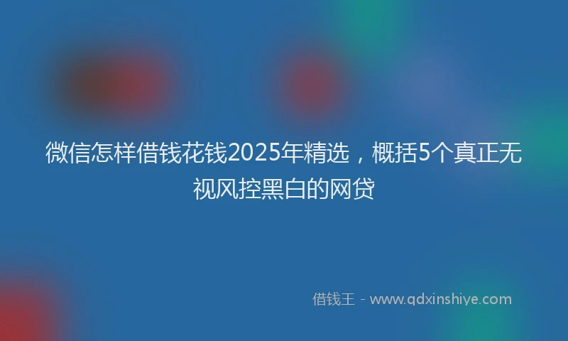 微信怎样借钱花钱2025年精选，概括5个真正无视风控黑白的网贷
