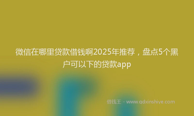 微信在哪里贷款借钱啊2025年推荐，盘点5个黑户可以下的贷款app