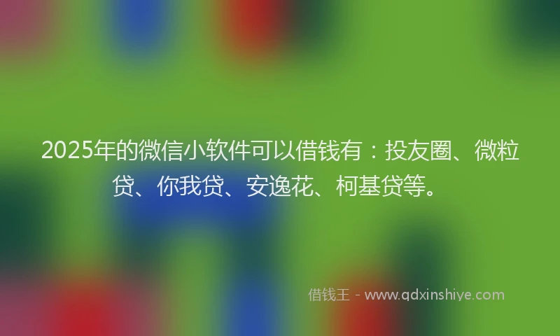 2025年的微信小软件可以借钱有：投友圈、微粒贷、你我贷、安逸花、柯基贷等。