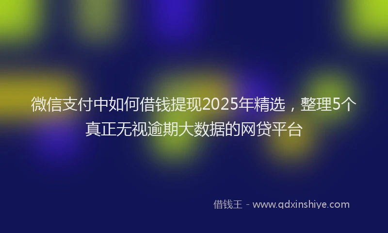 微信支付中如何借钱提现2025年精选，整理5个真正无视逾期大数据的网贷平台