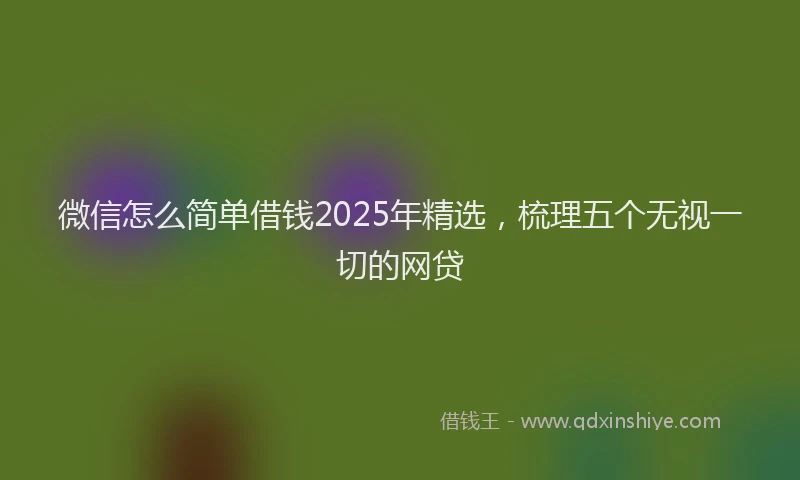 微信怎么简单借钱2025年精选，梳理五个无视一切的网贷