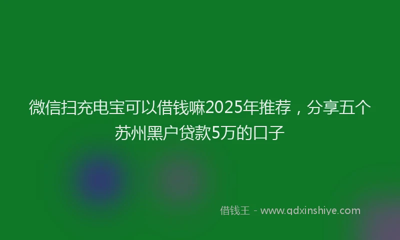 微信扫充电宝可以借钱嘛2025年推荐，分享五个苏州黑户贷款5万的口子