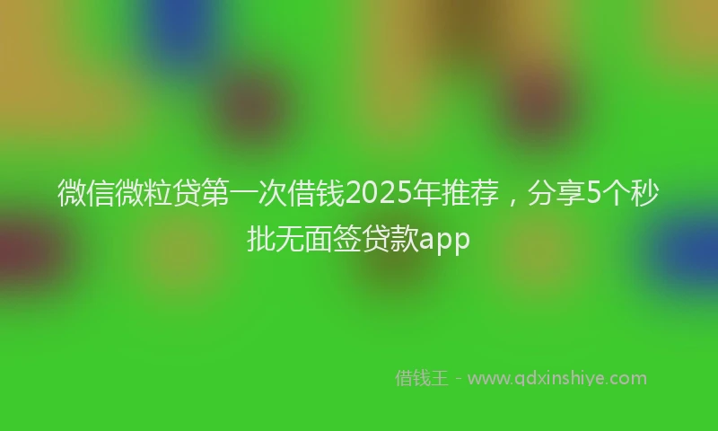 微信微粒贷第一次借钱2025年推荐，分享5个秒批无面签贷款app