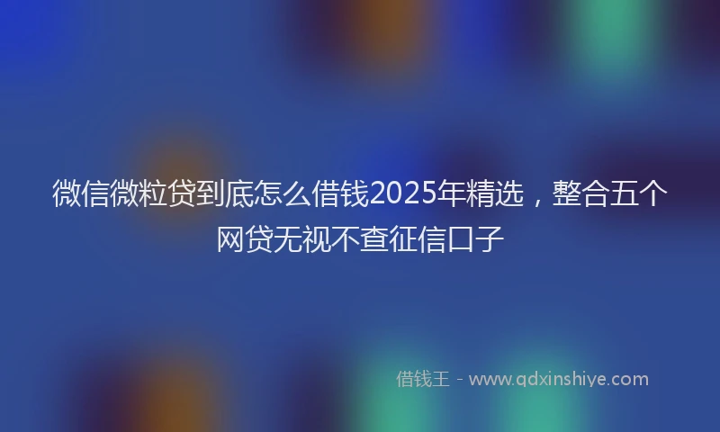 微信微粒贷到底怎么借钱2025年精选，整合五个网贷无视不查征信口子