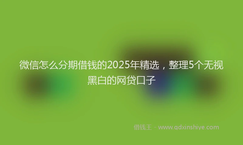 微信怎么分期借钱的2025年精选，整理5个无视黑白的网贷口子