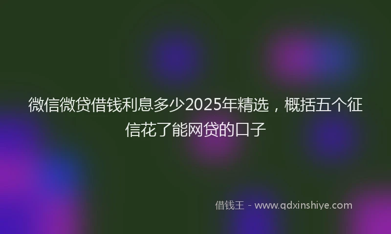 微信微贷借钱利息多少2025年精选，概括五个征信花了能网贷的口子