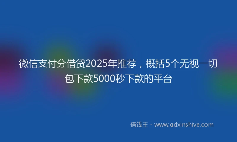 微信支付分借贷2025年推荐，概括5个无视一切包下款5000秒下款的平台