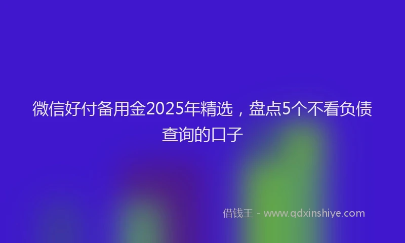 微信好付备用金2025年精选，盘点5个不看负债查询的口子