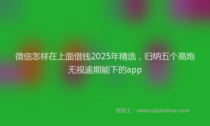 微信怎样在上面借钱2025年精选，归纳五个高炮无视逾期能下的app
