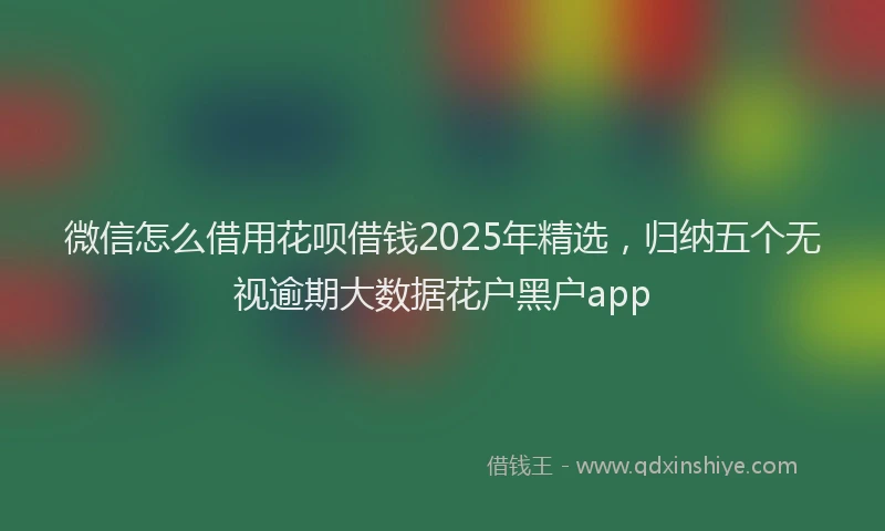 微信怎么借用花呗借钱2025年精选，归纳五个无视逾期大数据花户黑户app