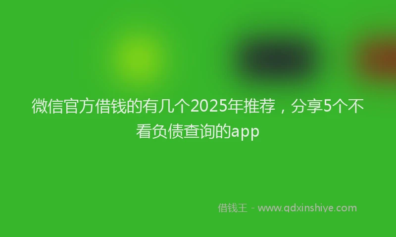 微信官方借钱的有几个2025年推荐，分享5个不看负债查询的app