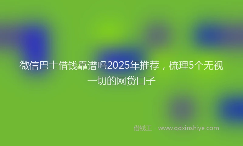 微信巴士借钱靠谱吗2025年推荐，梳理5个无视一切的网贷口子