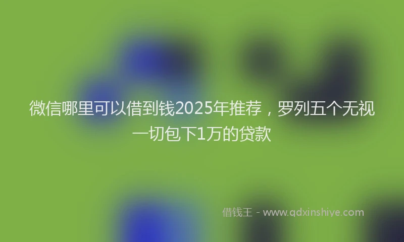微信哪里可以借到钱2025年推荐，罗列五个无视一切包下1万的贷款