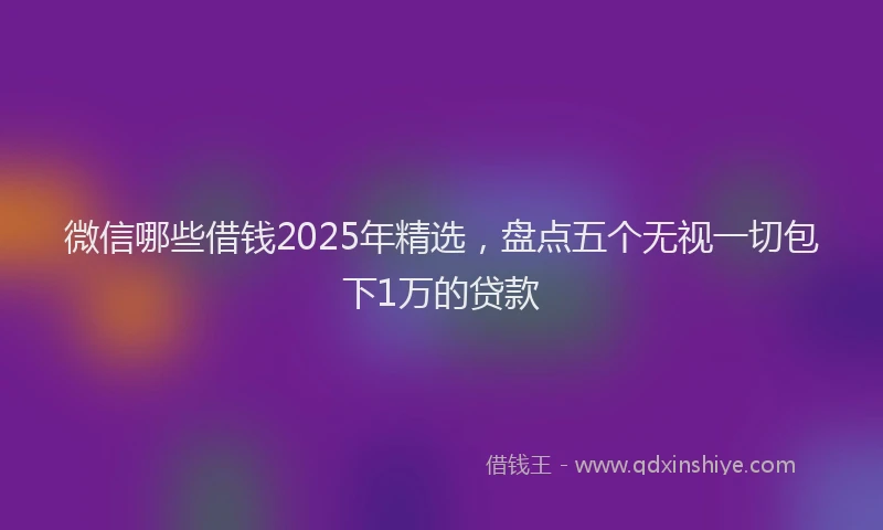 微信哪些借钱2025年精选，盘点五个无视一切包下1万的贷款