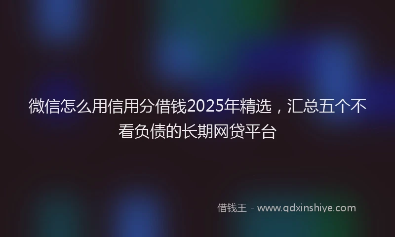 微信怎么用信用分借钱2025年精选，汇总五个不看负债的长期网贷平台
