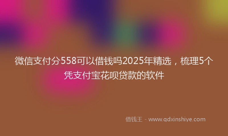 微信支付分558可以借钱吗2025年精选，梳理5个凭支付宝花呗贷款的软件