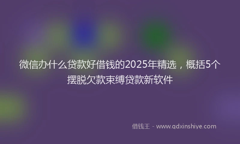 微信办什么贷款好借钱的2025年精选，概括5个摆脱欠款束缚贷款新软件