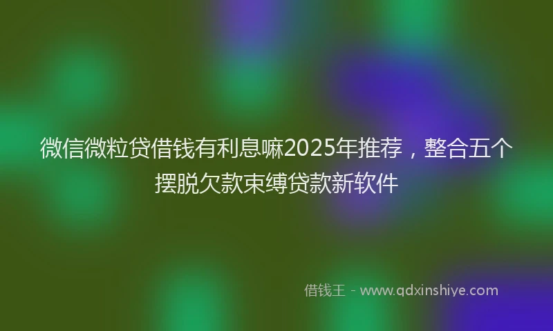 微信微粒贷借钱有利息嘛2025年推荐，整合五个摆脱欠款束缚贷款新软件