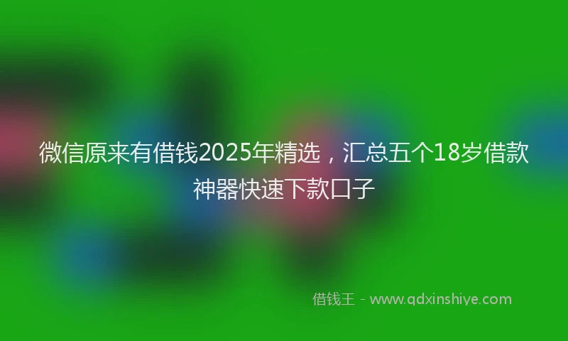 微信原来有借钱2025年精选，汇总五个18岁借款神器快速下款口子