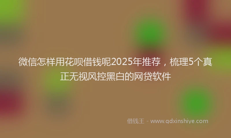 微信怎样用花呗借钱呢2025年推荐，梳理5个真正无视风控黑白的网贷软件