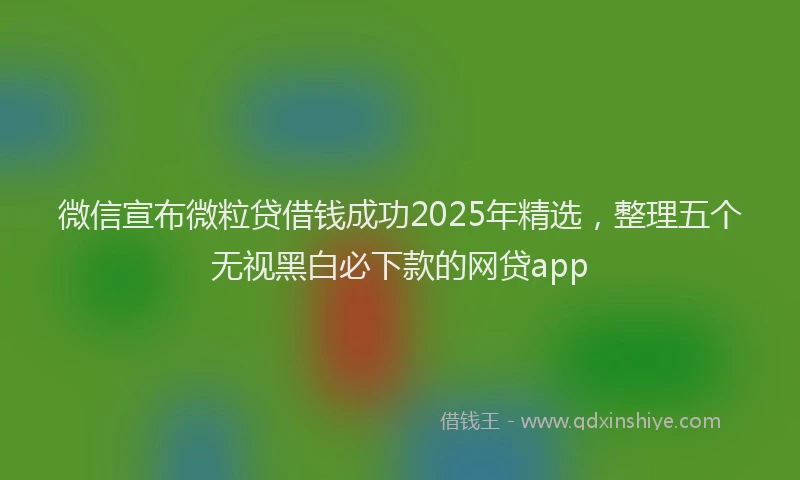 微信宣布微粒贷借钱成功2025年精选，整理五个无视黑白必下款的网贷app