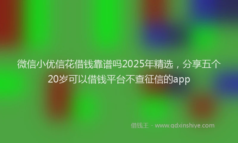 微信小优信花借钱靠谱吗2025年精选，分享五个20岁可以借钱平台不查征信的app