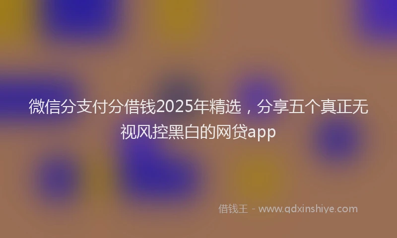 微信分支付分借钱2025年精选，分享五个真正无视风控黑白的网贷app