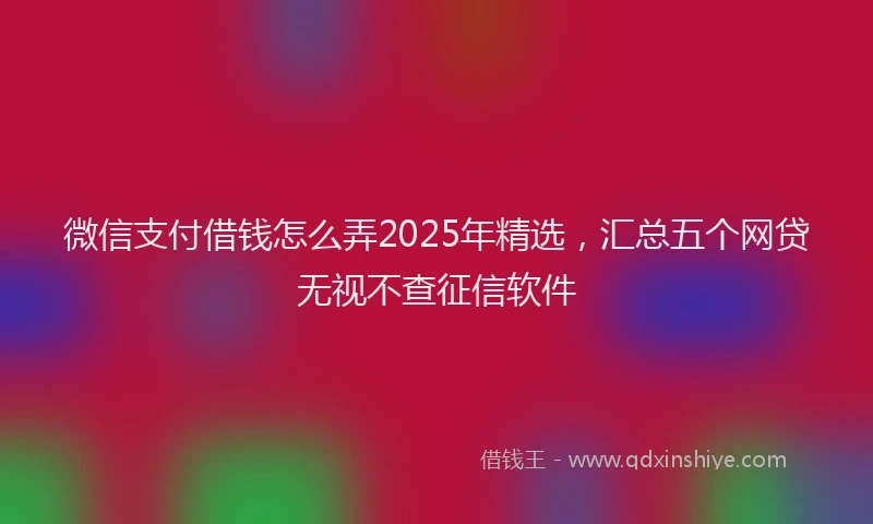 微信支付借钱怎么弄2025年精选，汇总五个网贷无视不查征信软件