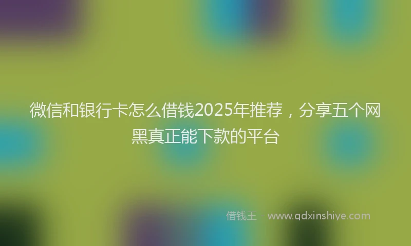 微信和银行卡怎么借钱2025年推荐，分享五个网黑真正能下款的平台
