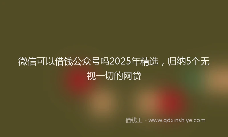 微信可以借钱公众号吗2025年精选，归纳5个无视一切的网贷