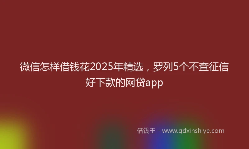 微信怎样借钱花2025年精选，罗列5个不查征信好下款的网贷app