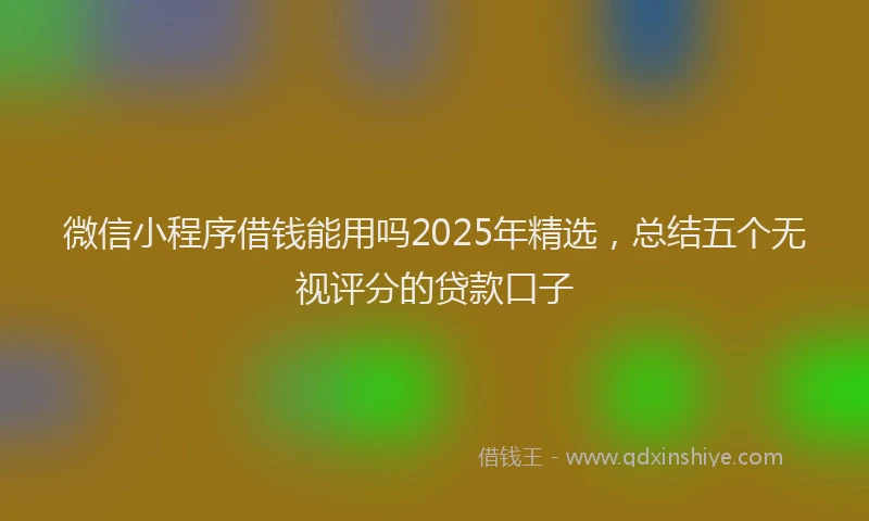 微信小程序借钱能用吗2025年精选，总结五个无视评分的贷款口子