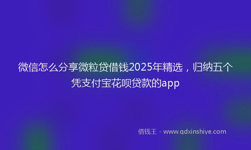 微信怎么分享微粒贷借钱2025年精选，归纳五个凭支付宝花呗贷款的app