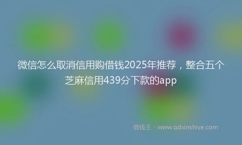 微信怎么取消信用购借钱2025年推荐，整合五个芝麻信用439分下款的app
