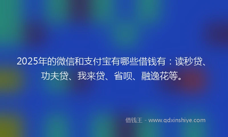 2025年的微信和支付宝有哪些借钱有：读秒贷、功夫贷、我来贷、省呗、融逸花等。