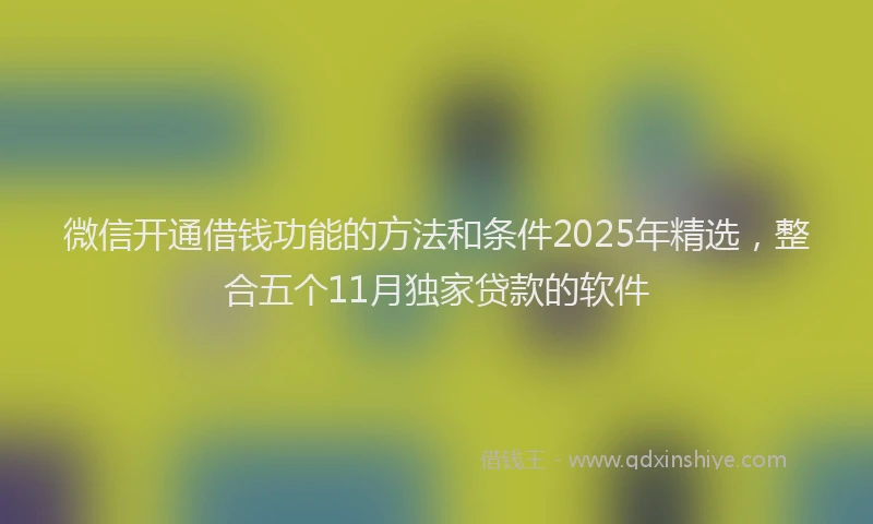微信开通借钱功能的方法和条件2025年精选，整合五个11月独家贷款的软件