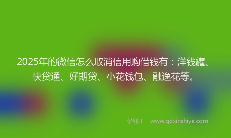 2025年的微信怎么取消信用购借钱有：洋钱罐、快贷通、好期贷、小花钱包、融逸花等。