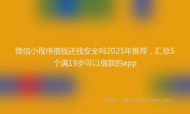 微信小程序借钱还钱安全吗2025年推荐，汇总5个满19岁可以借款的app