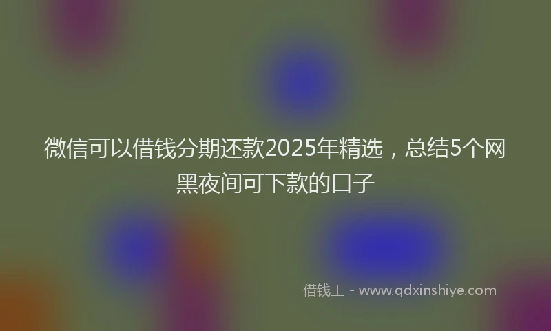 微信可以借钱分期还款2025年精选，总结5个网黑夜间可下款的口子