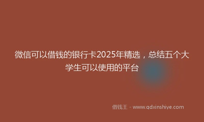 微信可以借钱的银行卡2025年精选，总结五个大学生可以使用的平台