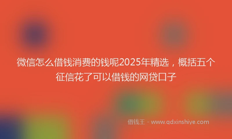 微信怎么借钱消费的钱呢2025年精选，概括五个征信花了可以借钱的网贷口子